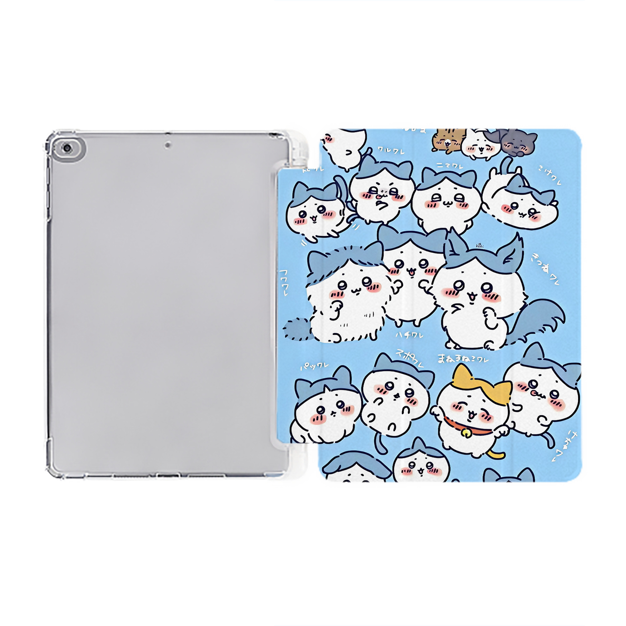 （画像用） ちいかわ Chii-kawa IPad ケース ペン収納付き 三つ折りスタンド PUレザー×シリコン 対応機種9.5/10.5/10.9インチ